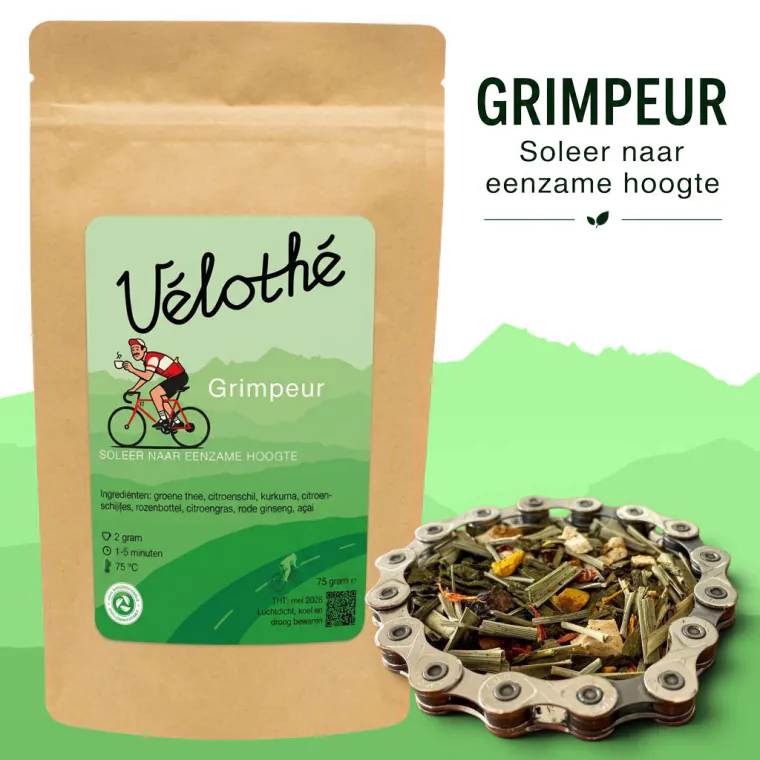 Vélothé Grimpeur, losse thee en kraftverpakking