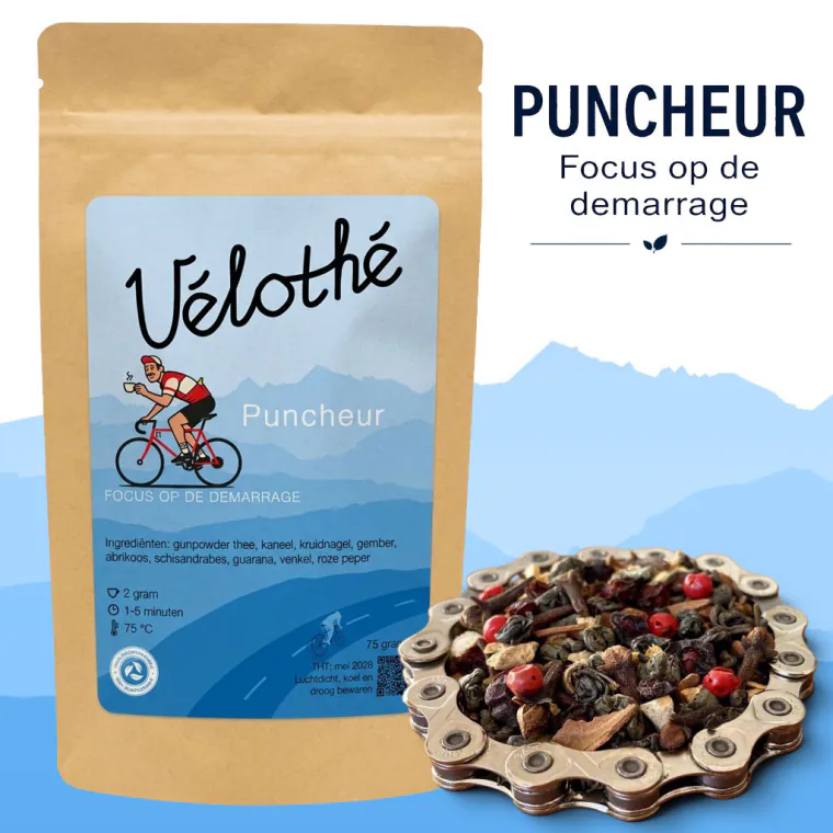 Vélothé Puncheur, losse thee en kraftverpakking